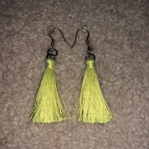 Yellow Mini Tassel Earrings